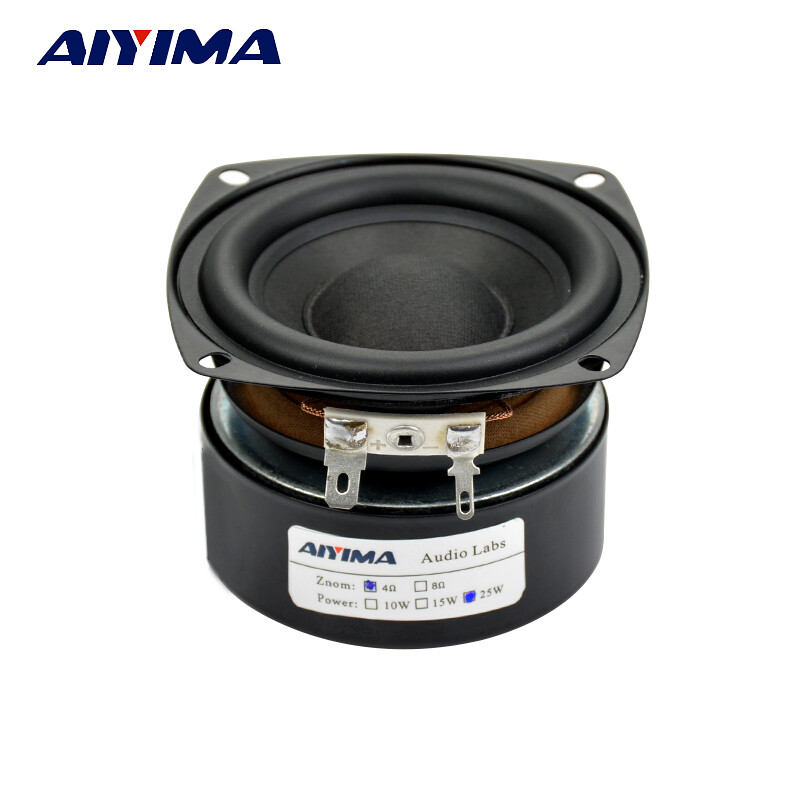 AIYIMA 1Pcs 3 Inch 25W Subwoofer HiFi Subwoofer Speaker 4/8Ohm Woofer Audio Bass Loudspeaker Square DIY