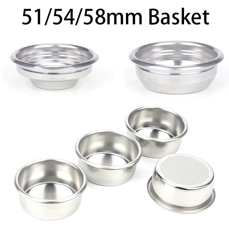 Gambar 51 54 58mm Filter 1 2 4Cups Replacement Filter Basket for Coffee Bottomless Portafilter Espresso Machine Parts
