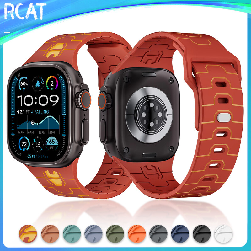 for ultra 2 smartwatch 10 band 46mm 45mm 44mm 49mm 42mm 41mm 40mm Sport Silicone Strap bracelet correas iWatch series 9 8 7 6 5 4 3 2 1 SE ราคา 30 บาท*ส่งฟรี