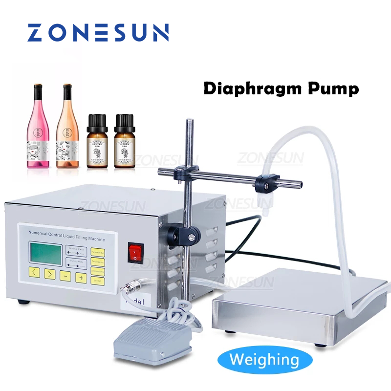 ZONESUN ZS-DP641W Semi Automatic Filling Machine Beverage Perfume Juice Food Grade Diaphragm Pump Water Bottle Filler ราคา 16,650 บาท*ส่งฟรี