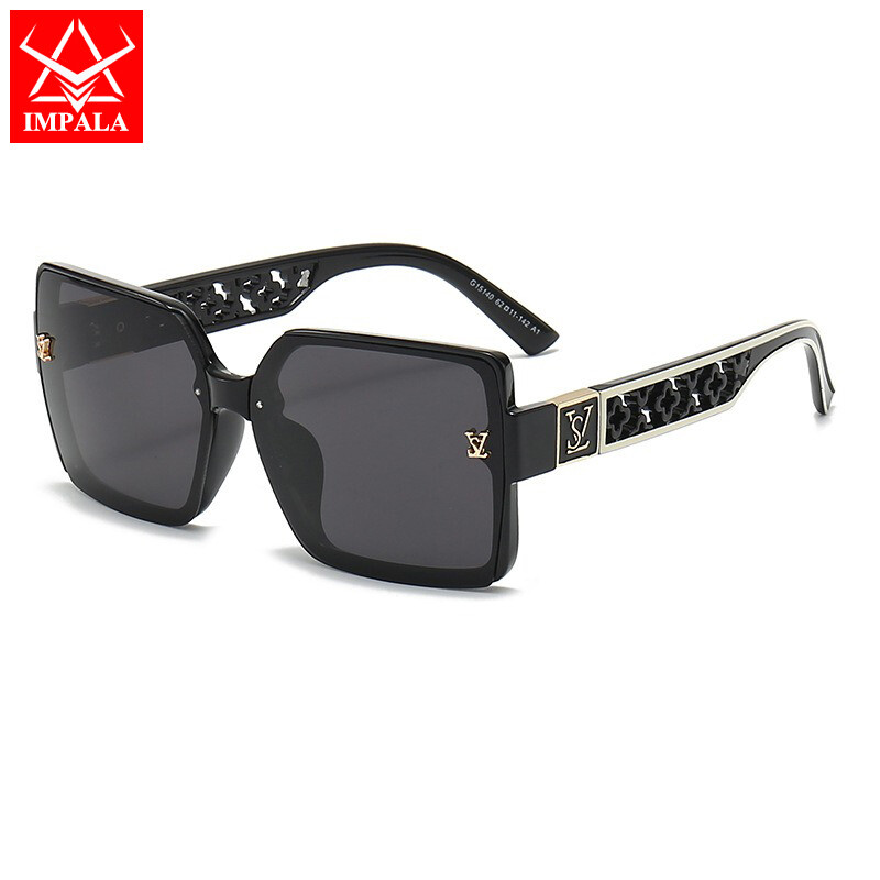  IMPALA QT3045W 2025 phong cách mới Kính mát cho phụ nữ UV400 mắt kính HD xu hướng thời trang thiết kế khoét lỗ khung nữ trang trí với chữ cái kính mát 