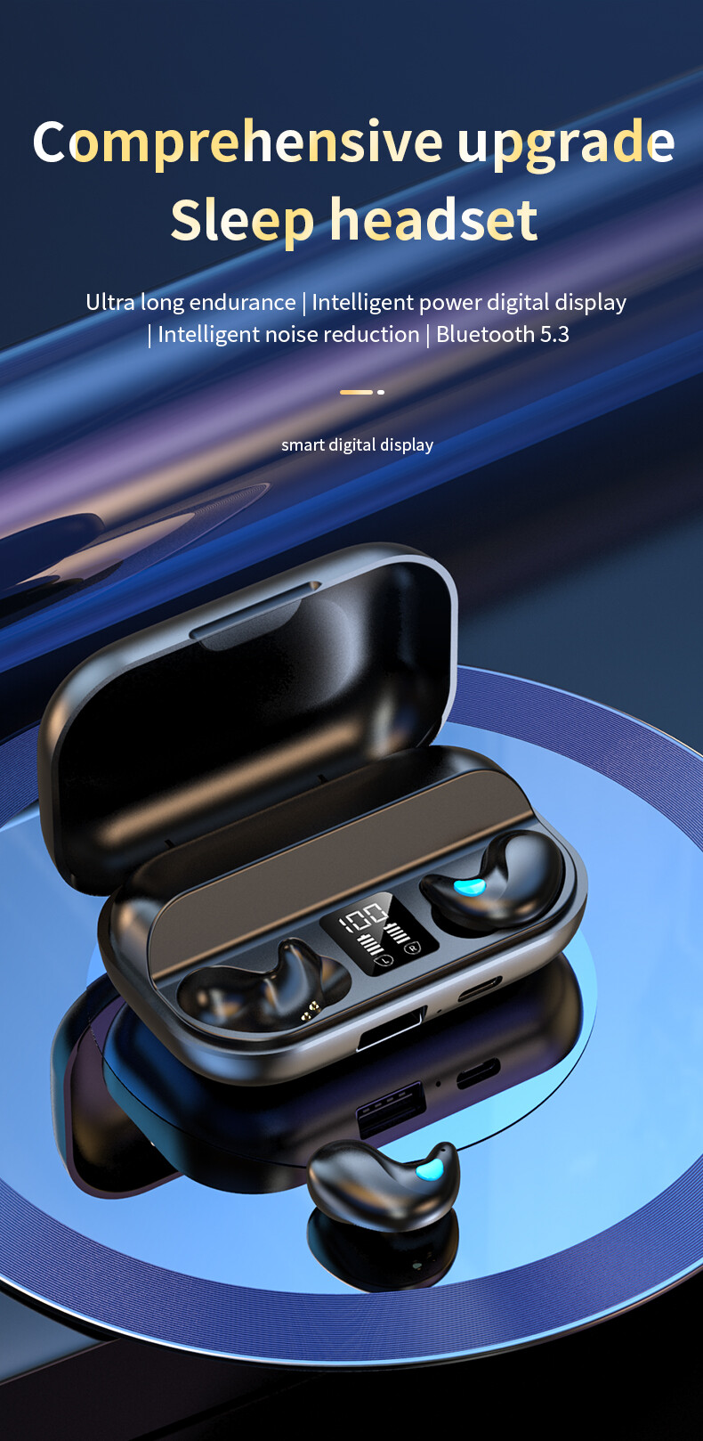 Mini bluetooth 5.3 slaapkoptelefoon met noise cancelling tws draadloos_voghion.com