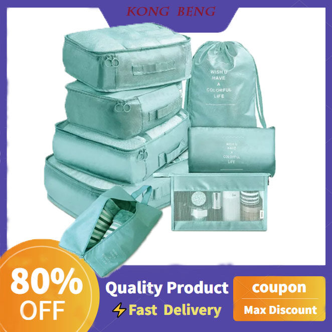 Bộ 8 Món Túi Sắp Xếp Du Lịch Túi Đựng Đồ Vali Túi Sắp Xếp Hành Lý Xách Tay Túi Đựng Quần Áo Giày Gọn Gàng