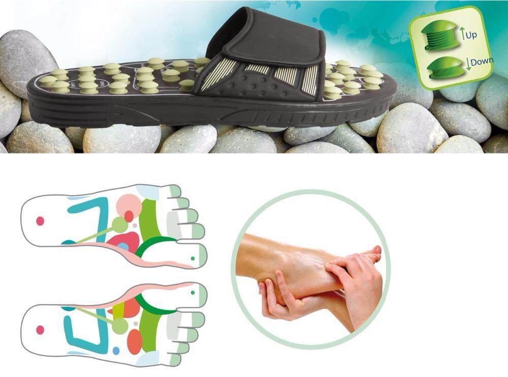Image result for Foot Massage Slippers Health Shoe Sandal Massages Reflexology Feet Elderly Health Care Product Rest Pebble Stone Massager Shoes - Black