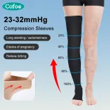 Cofoe 1 Đôi Vớ Nén Đùi Y Tế, Vớ Giãn Tĩnh Mạch Cấp 2 23-32 MmHg Quần Legging Hở Ngón Áp Lực Vớ Nén Cho Nam Nữ Tĩnh Mạch Chống Giãn Tĩnh Mạch Loại Bỏ Phù Nề