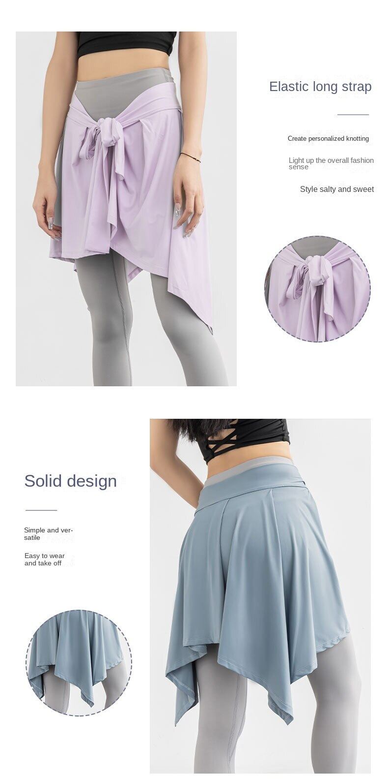 SUPERFLOWER Per donna Poliestere Asciugatura rapida Danza classica Gonne intere Fasciatura per yoga Copertura fianchi e gonne a prova di luce_voghion.com