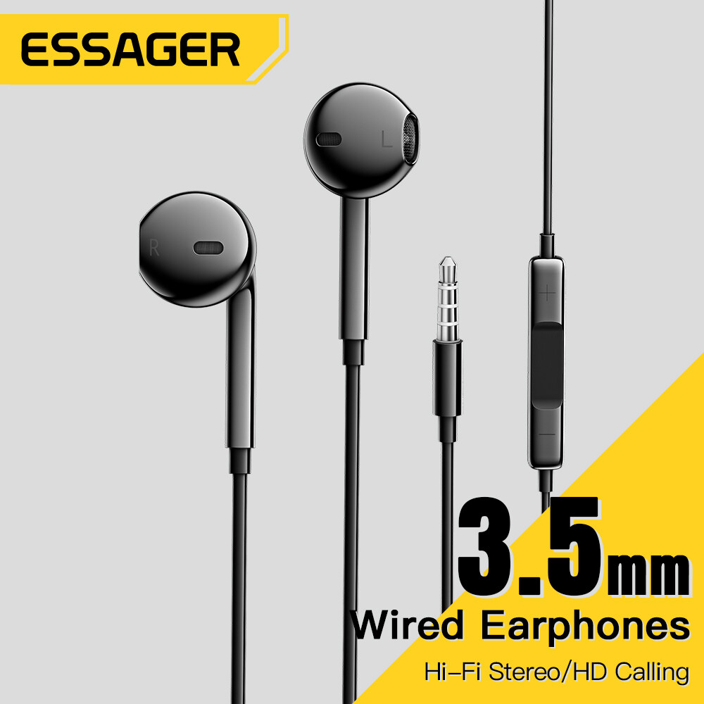 Tai Nghe Bass ESSAGER S320 Tai Nghe Có Dây Trong Tai 3.5MM, Tai Nghe HIFI Có MIC Dành Cho Điện Thoại Xiaomi Samsung Vivo Oppo Huawei