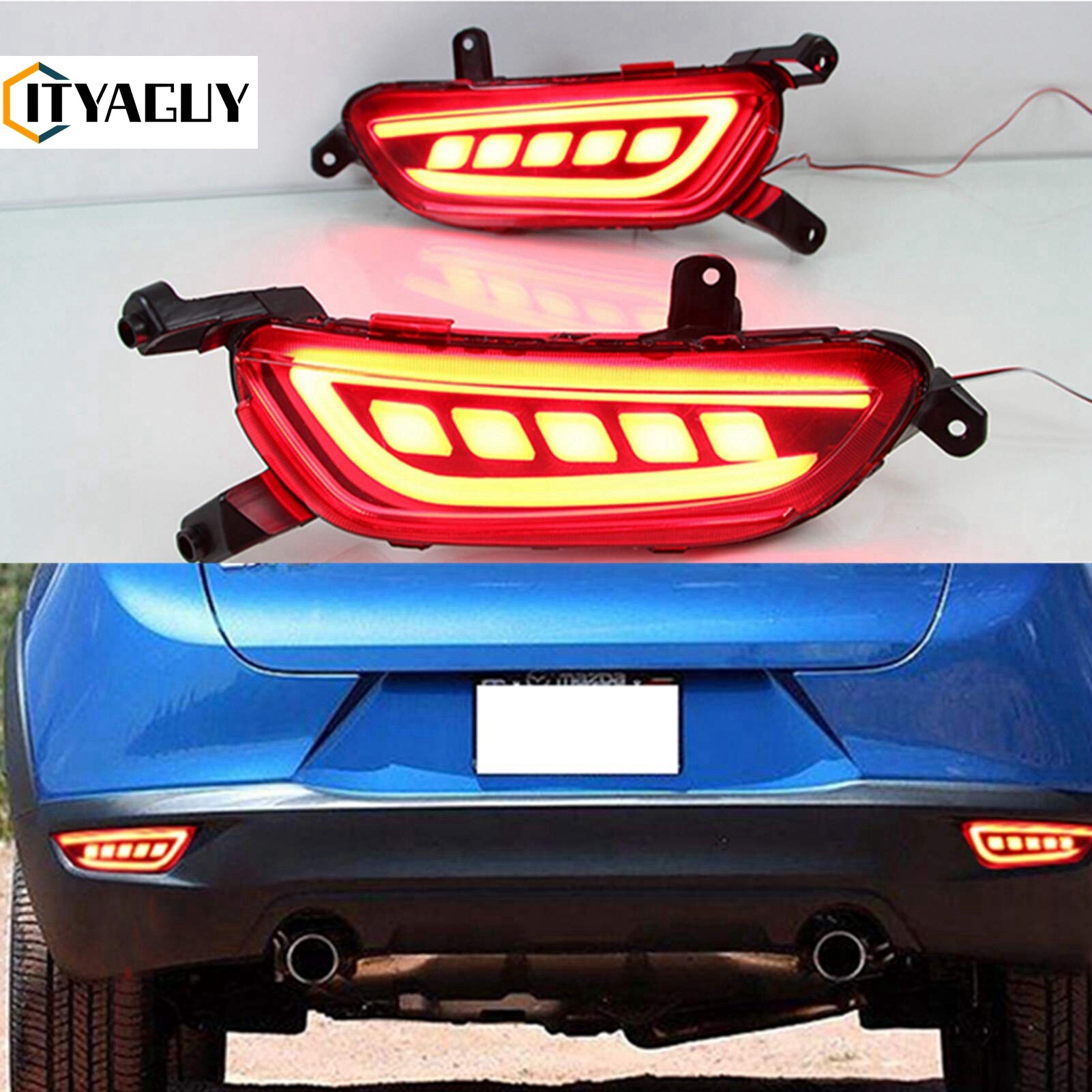 DRL Rear Bumper Tail Light For Mazda CX-3 CX3 CX 3 2016 2017 LED Rear Fog Lamp Brake Light tail Light Warning Lights ราคา 1,889 บาท*ส่งฟรี