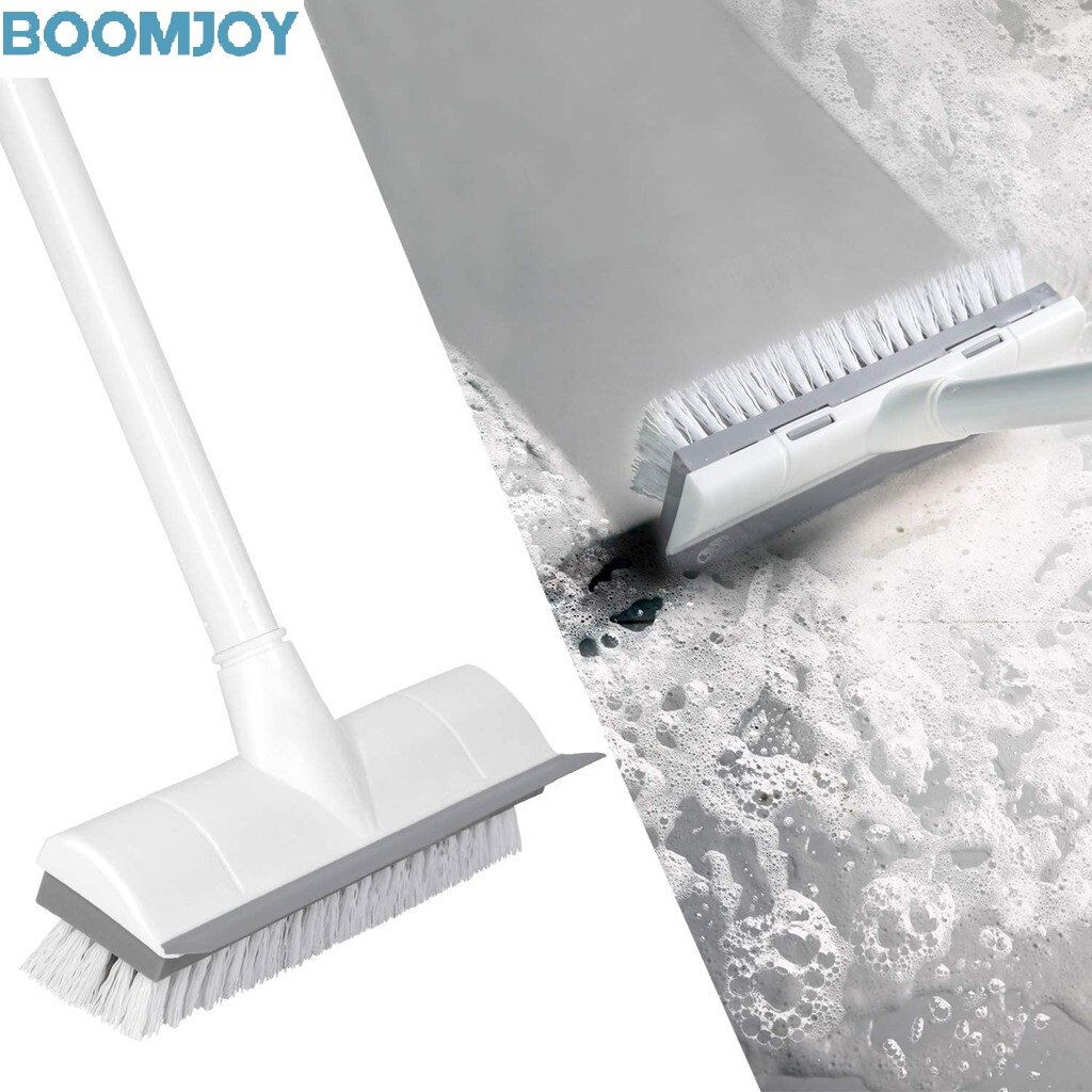 BOOMJOY Long Handle Bathtub Clean Floor Scrub Brush，Adjustable Stainless Metal Handle, Scrubber with Stiff Bristles - ยี่ห้อ BOOMJOY ราคา 237 บาท*ส่งฟรี