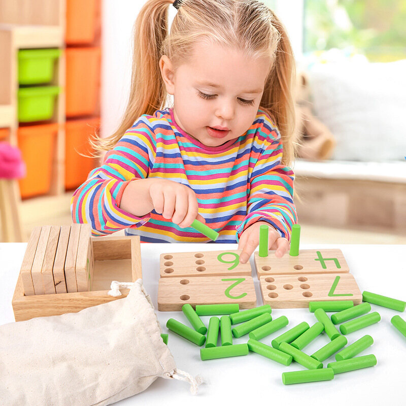 Giáo cụ montessori đồ chơi bảng chốt đồ chơi cho trẻ tập đi đồ chơi gỗ đếm với 57 chốt đồ chơi montessori thao tác toán học