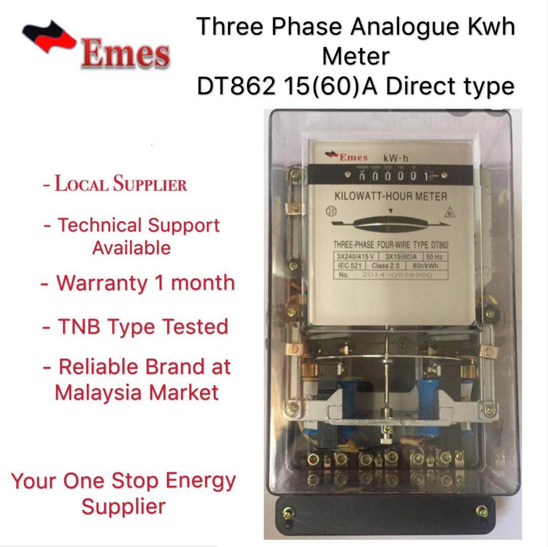Emes Dt862 5 5a Ct Type Three Phase Analogue Energy Kwh Meter Ready Stock Fast Delivery Lazada