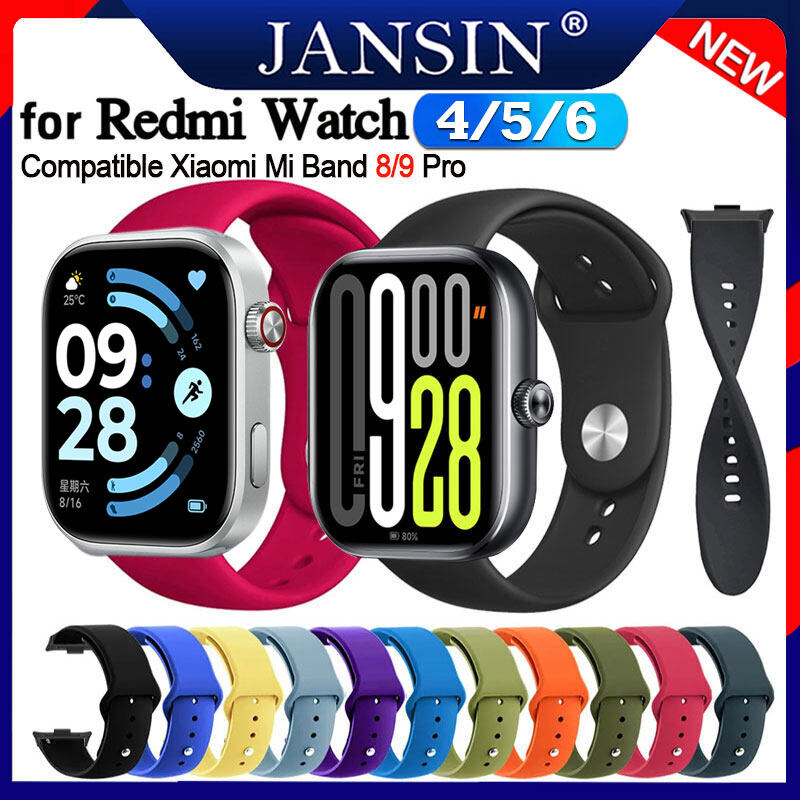  Dây đeo silicon mềm cho đồng hồ Redmi Watch 6  5  5eSIM  Watch 4 smart watch Band Dây đeo thay thế cho đồng hồ thông minh Xiaomi Mi Band 9 Pro 8 Pro 