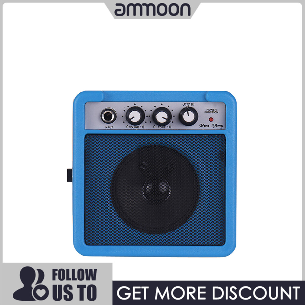 [ammoon]quà bí mật Loa Khuếch Đại Âm Thanh Guitar Mini 5W Hỗ Trợ Tăng Tốc Điều Chỉnh Âm Lượng Màu Vàng