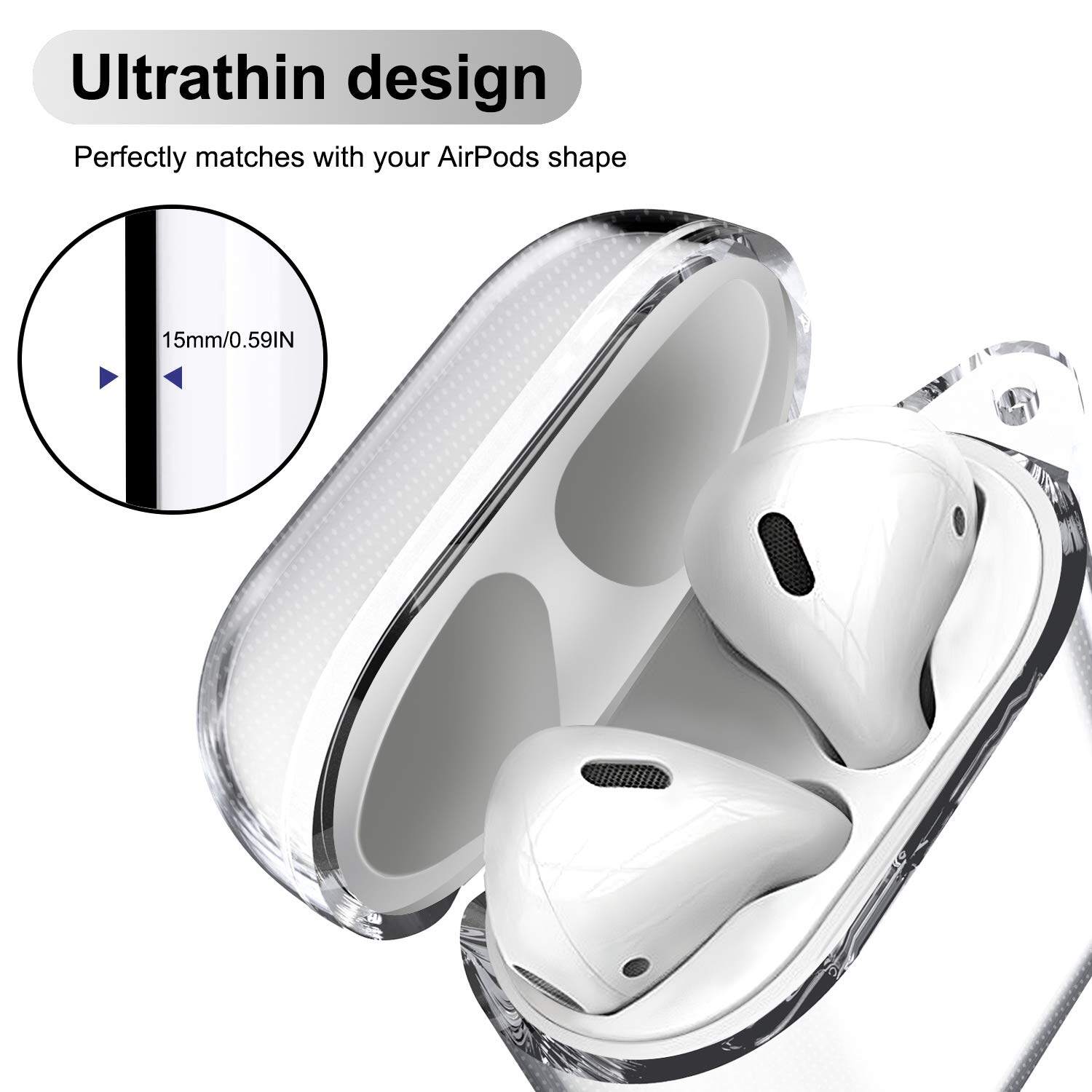 Bao case chống sốc trong suốt cho Airpods 1 / 2 hiệu Likgus Crystal Shell