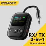 Essager màu LCD Màn hình hiển thị kỹ thuật số Bluetooth 6.0 Adapter nhận được (RX)/truyền (Tx) tín hiệu RX/TX 2-in-1 âm thanh Đầu nhận Bluetooth Bộ chuyển đổi sóng vô tuyến cho máy tính TV bảng điều khiển xe MP3/MP4 máy tính bảng máy tính xách tay điện th