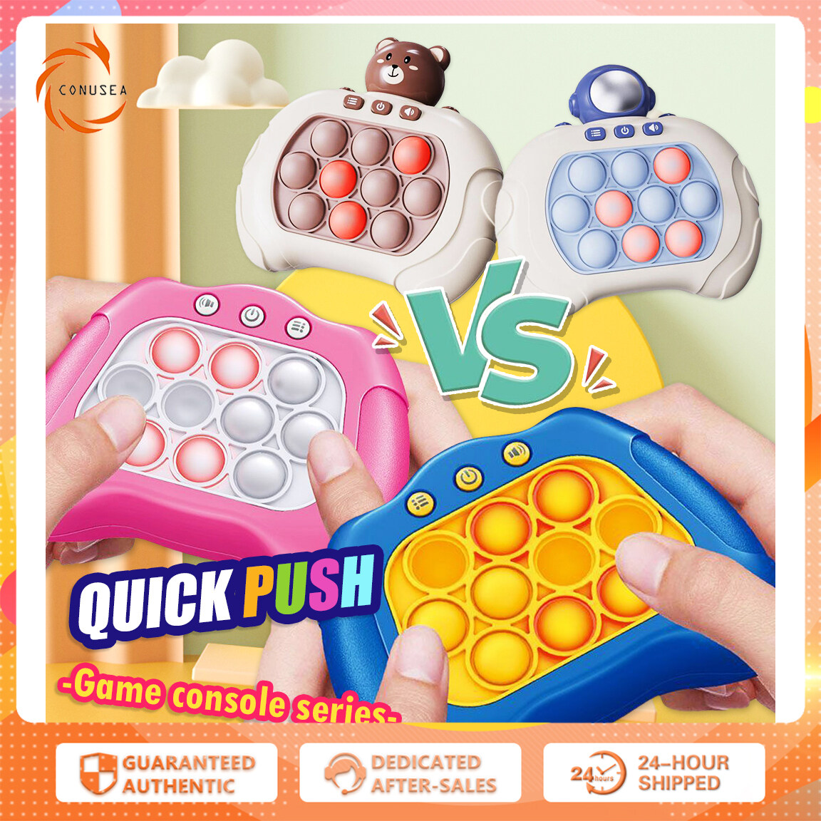 CONUSEA POP It Murah Fidget Toy with Music TIKTOK Quick Push Through Game