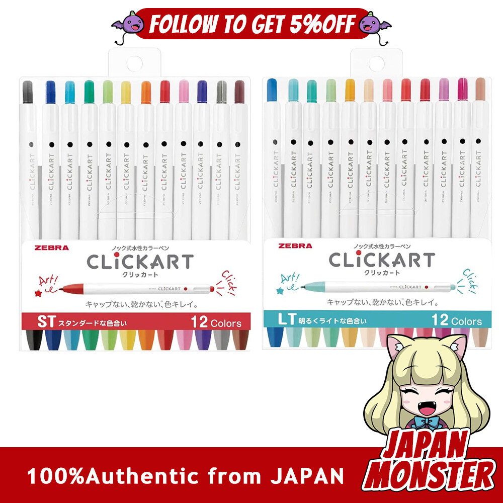 [2Types] Zebra Water-based Pen Clickart ST 12-Color Set LT12-Color Set WYSS22 Japan