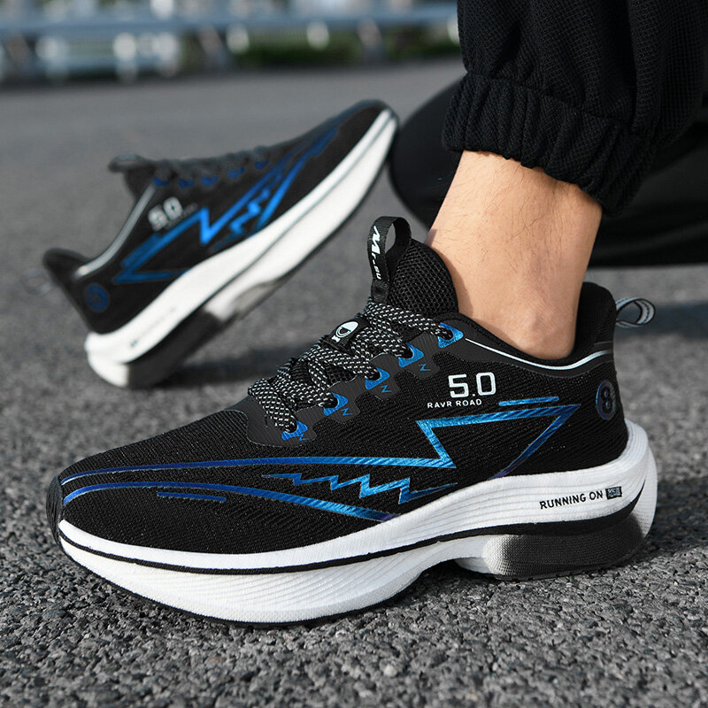 [High Quality] Neutral Carbon Plate Sports shoes Marathon Running Shoes Black Student Rubber Shoes Christmas Gifts - 3