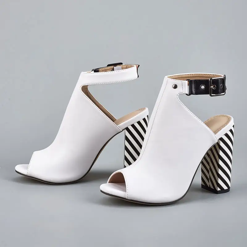 ladies white heeled sandals