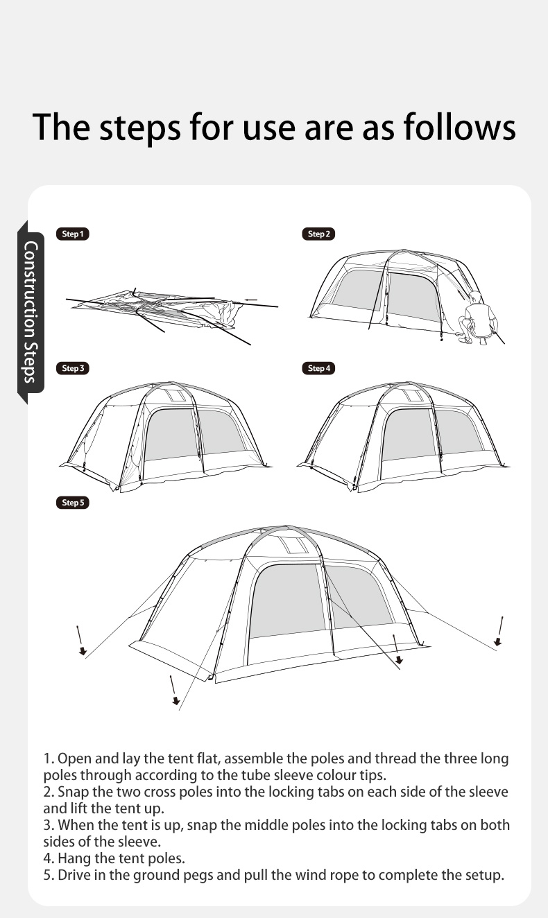 Naturehike outdoor camping dune 10.9 tent one bedroom one living room large space 4-6 person family tent · v35