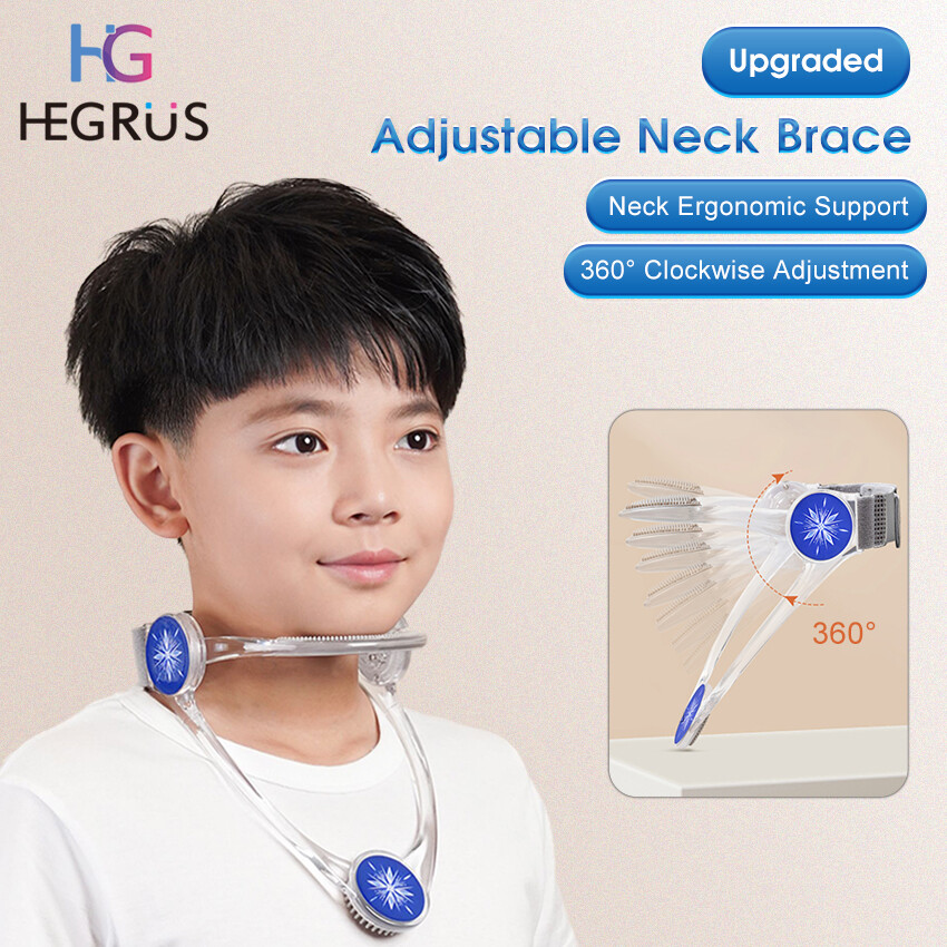 HEGRUS Adjustable Neck Support Braces Upgraded Ergonomic Support Foldable Decompressed Shaping Cervical Traction Collar Forward Posture Corrector Health Care Stretcher Comfortable 360 Degree Adjust ราคา 155 บาท*ส่งฟรี