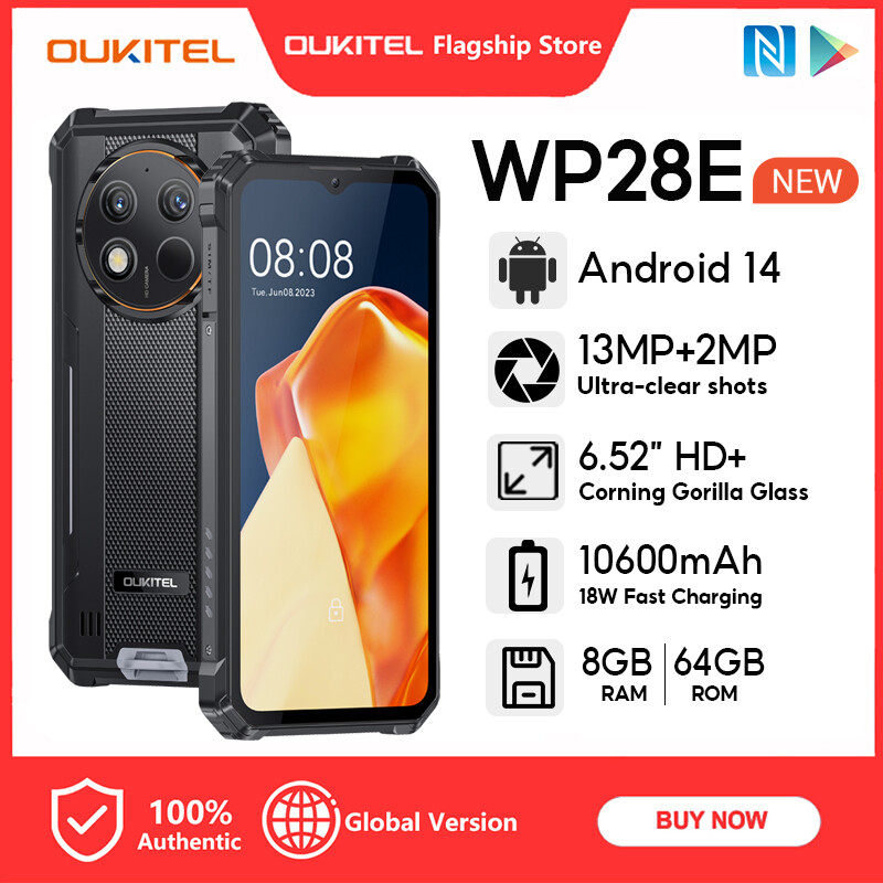 [Local stock] Oukitel wp28e Android 14 10600mAh 6.52 "HD + 8GB + 64GB 13MP mobile phone display + 2MP camera NFC OTG FM ราคา 3,580 บาท*ส่งฟรี