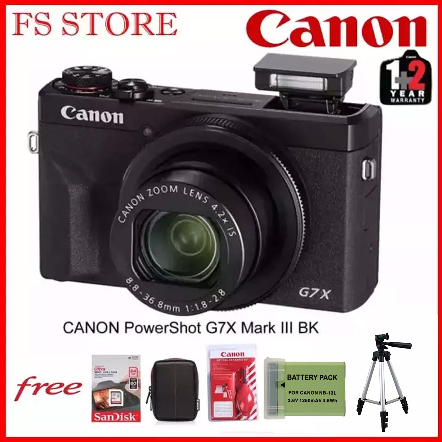 Canon PowerShot G7X II G7XII Mark II MK II (Black) (Canon Malaysia
