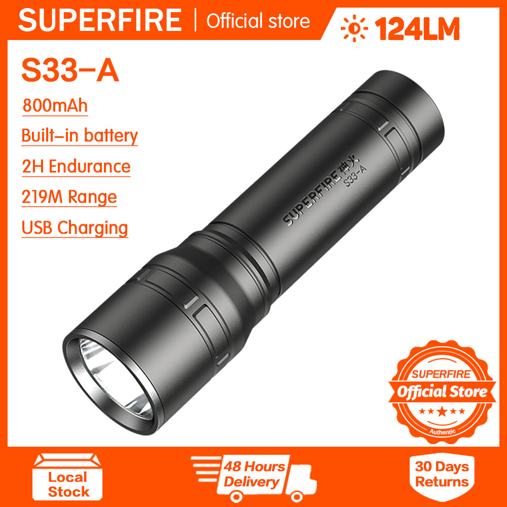 Superfire S33-A đèn pin Led có thể sạc lại chất liệu nhựa ABS tính di động EDC đèn pin nhỏ nhiều chế độ hộ gia đình đèn báo khẩn cấp không thấm nước