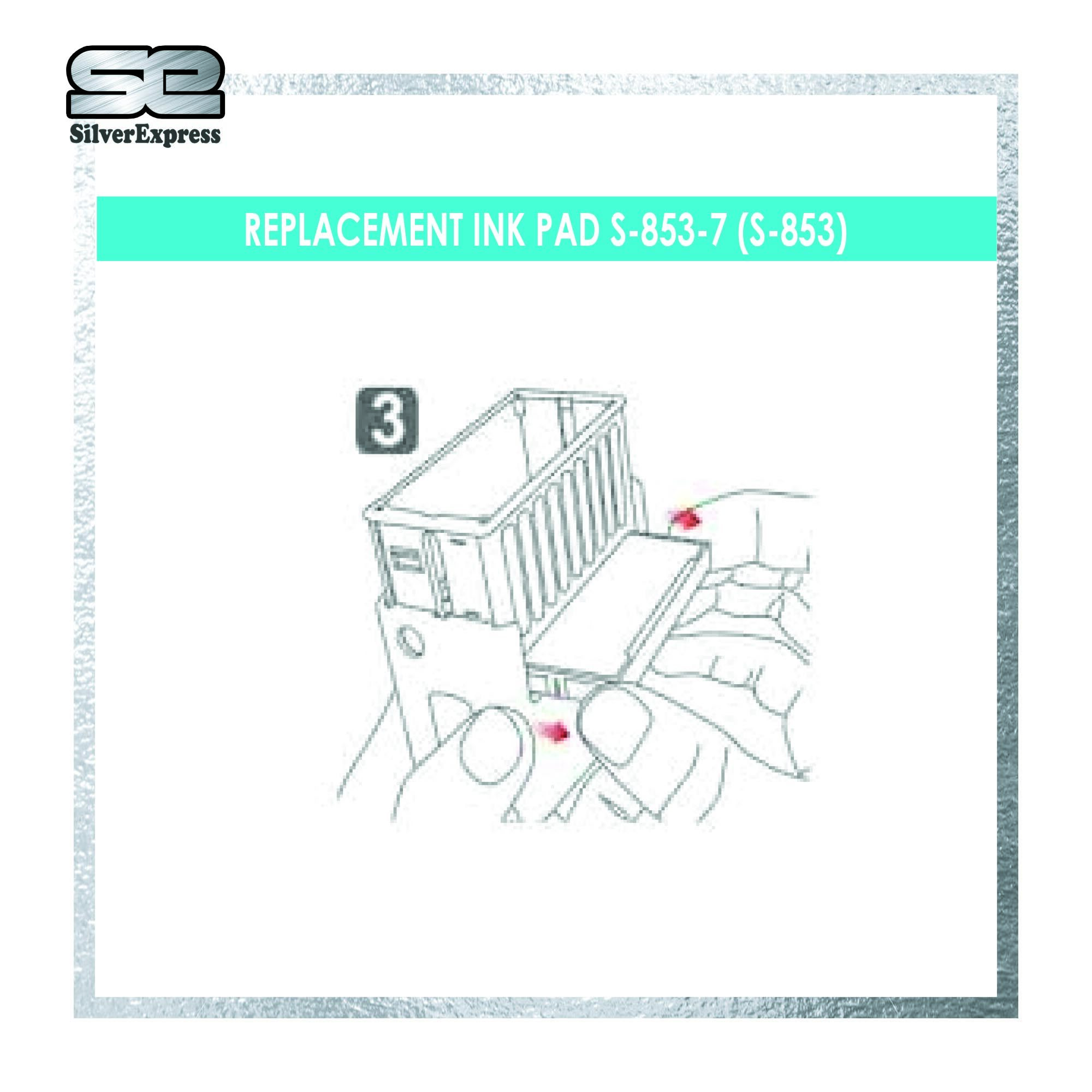 BLACK Replacement Pad S-853-7 for the Shiny 883 Self-inking Stamp 