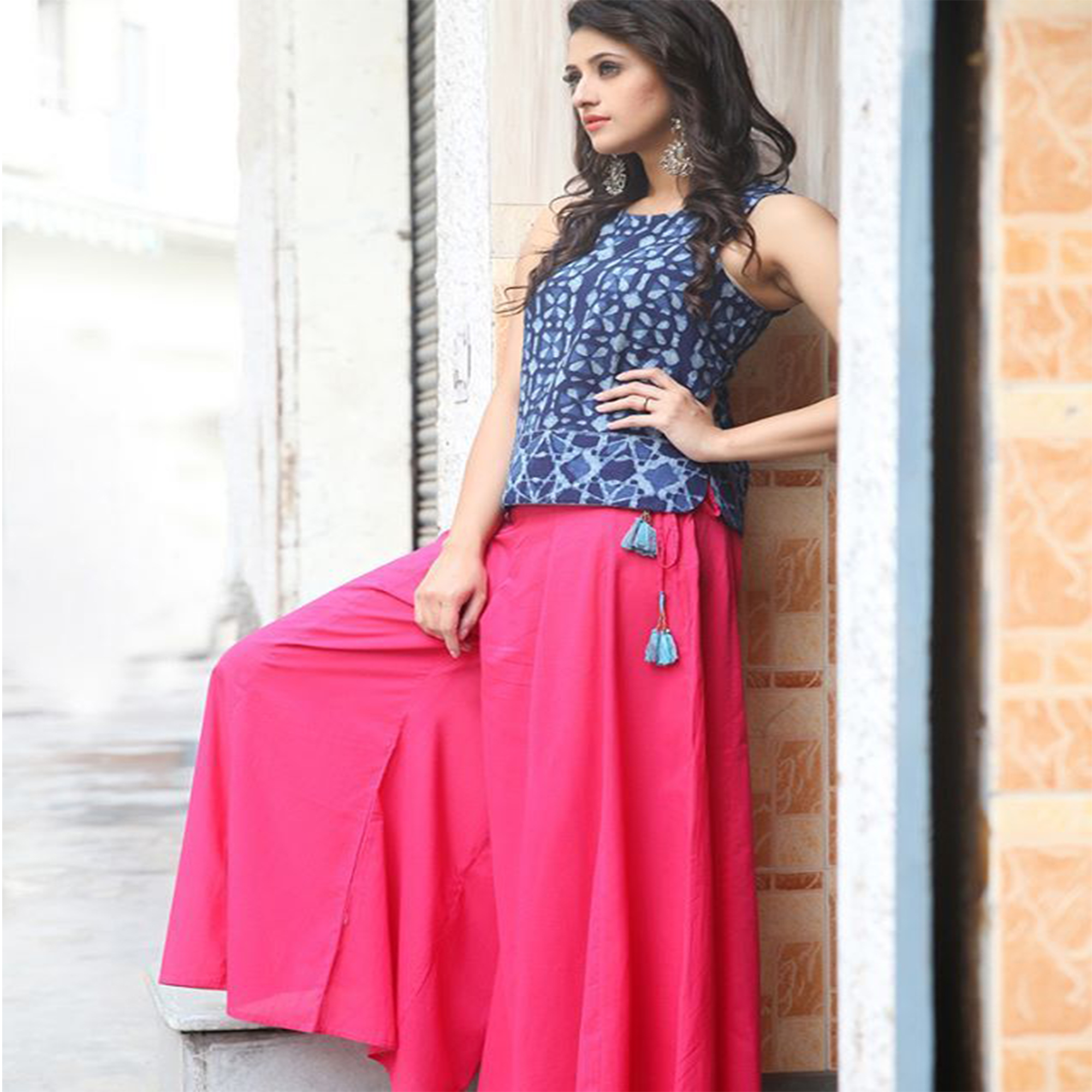 plain Linen Skirt Plazo 