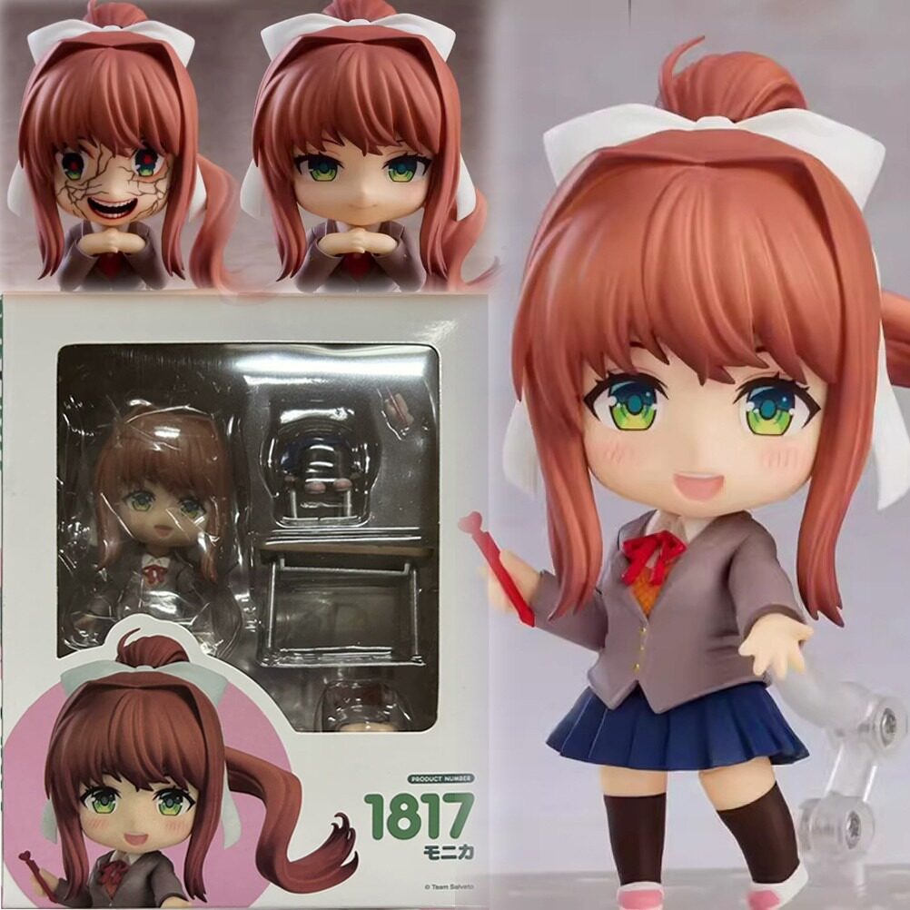 Nendoroid #1817 Doki Doki Literature Club Monika PVC đồ chơi Anime Mô hình nhân vật hoạt động Bộ sưu