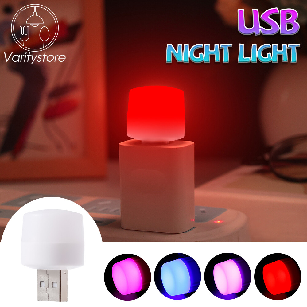 Màu mini Đèn LED Phích cắm USB máy tính sạc di động sạc đèn ngủ xách tay bảo vệ mắt Đèn Đọc