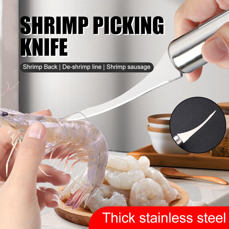 Dụng cụ bóc vỏ tôm nhanh dụng cụ bóc vỏ vảy cá dụng cụ cắt dây tôm hai đầu cá 6 trong 1 dụng cụ làm sạch cắt cá bằng thép không gỉ