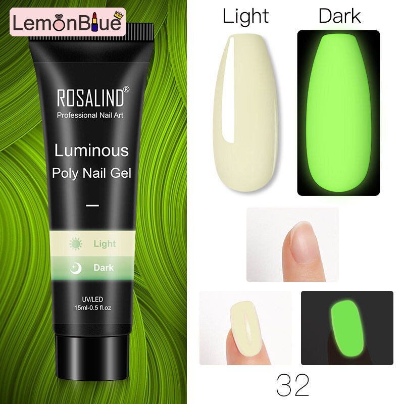 Gambar LemonBlue 15ml Luminous Temperature Change Color Nail Extension Gel Nail Enhancement Builder Gel Thickening Tool