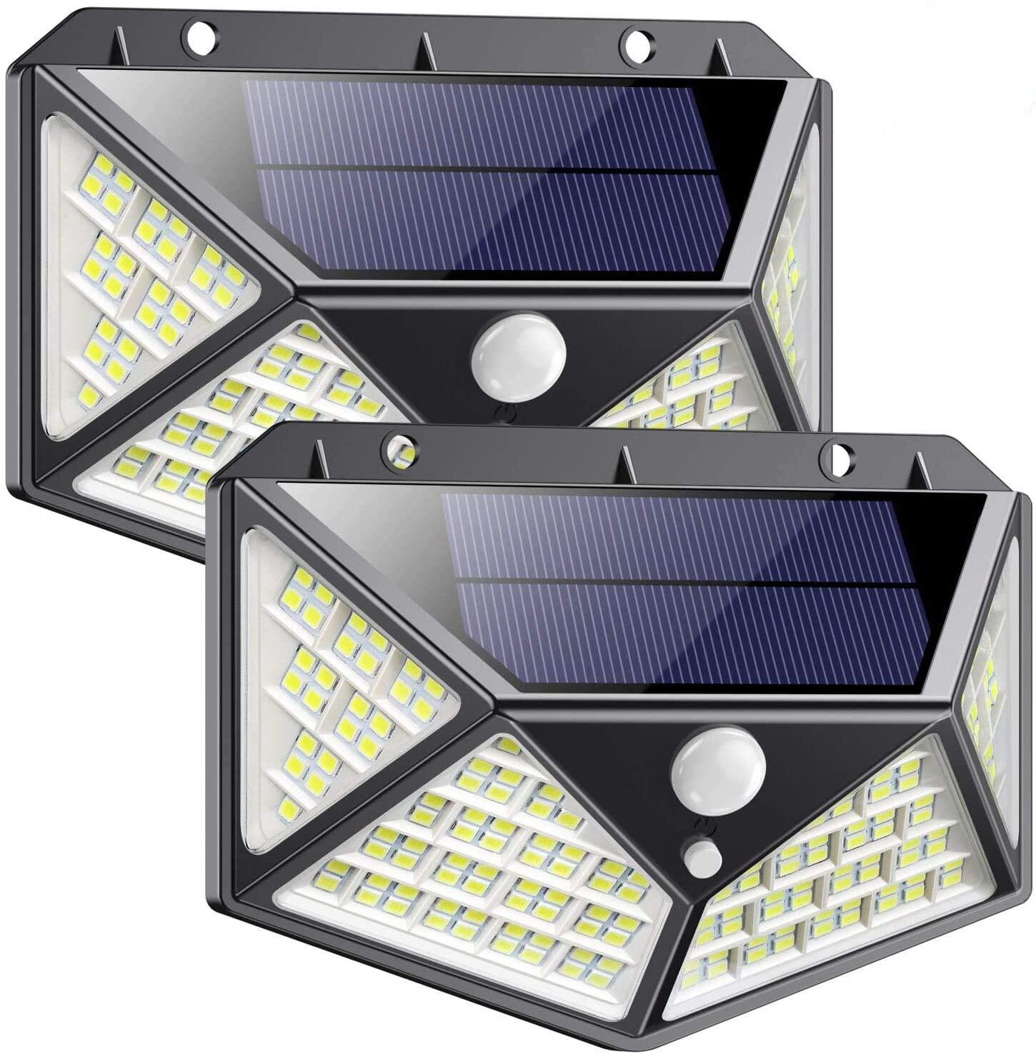 1/2/4 pcs 162 led solar light outdoor solar lamp powered sunlight 270° solar motion sensor 3 modes solar wall light waterproof pir motion sensor light for garden decoration