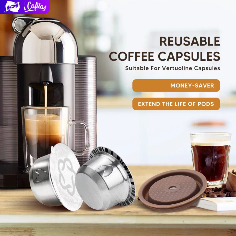 【i Cafilas】[NVCG5] Stianless Steel Reusable Vertuoline Capsule Crema For Nespresso Vertuo Coffee Filter Espresso For Vertuo Plus Nespresso Vertuoline GCA1,Delongh ENV135,ENV150 ราคา 359 บาท*ส่งฟรี