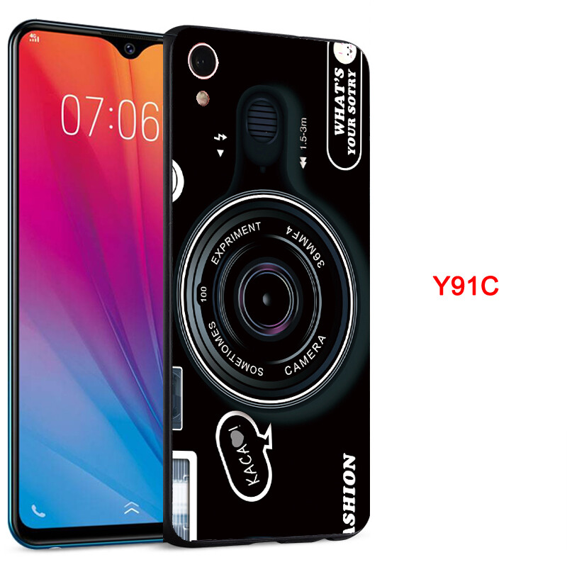 Hàng Mới Về Cho VIVO Y91C/VIVO 1820 Ốp Lưng Điện Thoại Cho VIVO Ốp Lưng Silicon Mềm Có Cùng Họa Tiết Giá Đỡ Điện Thoại Và Một Sợi Dây