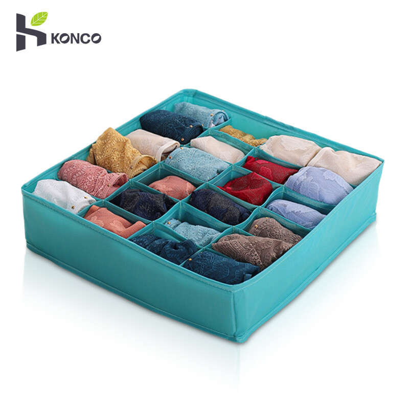 Konco 24 grids Wardrobe Organizers socks storage box underwear tie Briefs display storage box bedroom space saver Drawer classification storage ราคา 125 บาท*ส่งฟรี
