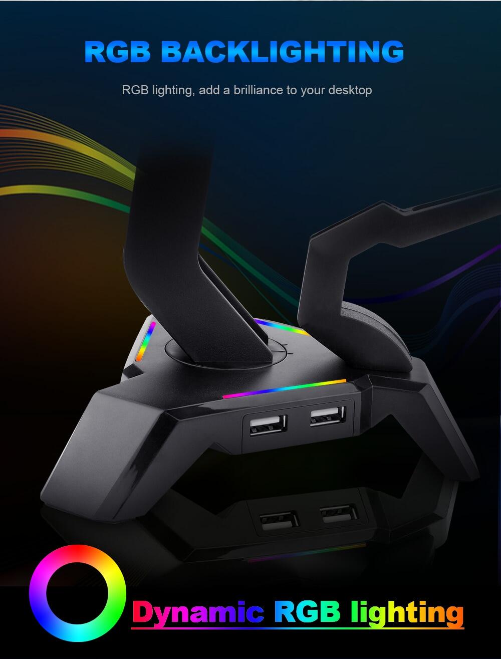 Redragon HA311 SCEPTER ELITE RGB Gaming Headphones Stand and Mouse Bungee with 4 USB 2.0 HUB Port 14 5628a51514c0eaf2b031da1d703dfbde