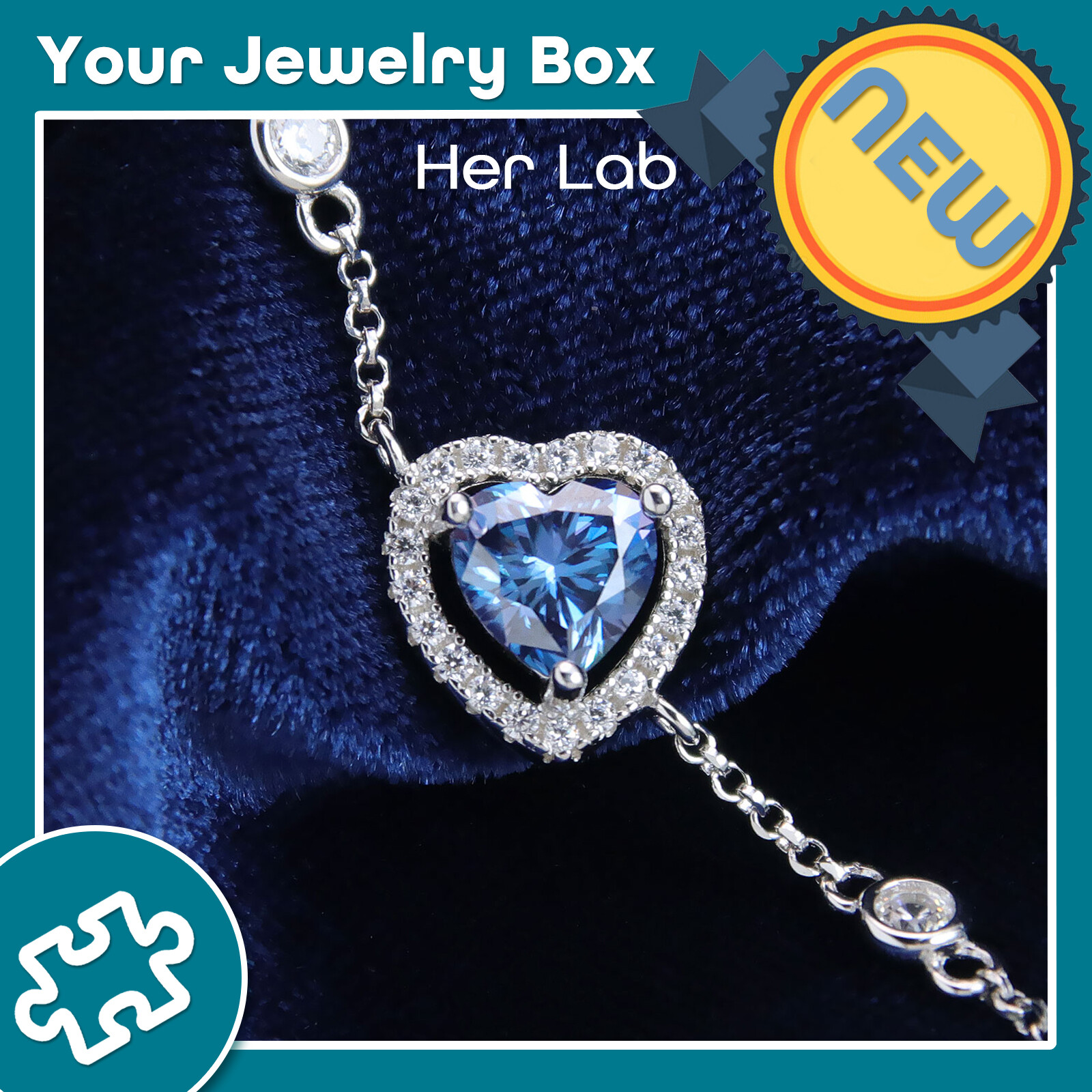 Her Lab Jewelry | Genuine S925 sterling silver blue diamond bracelet 1 carat blue moissanite bracelet GTA certified love diamond bracelet simple and versatile Valentine's Day gift for girlfriend ราคา 3,691 บาท*ส่งฟรี