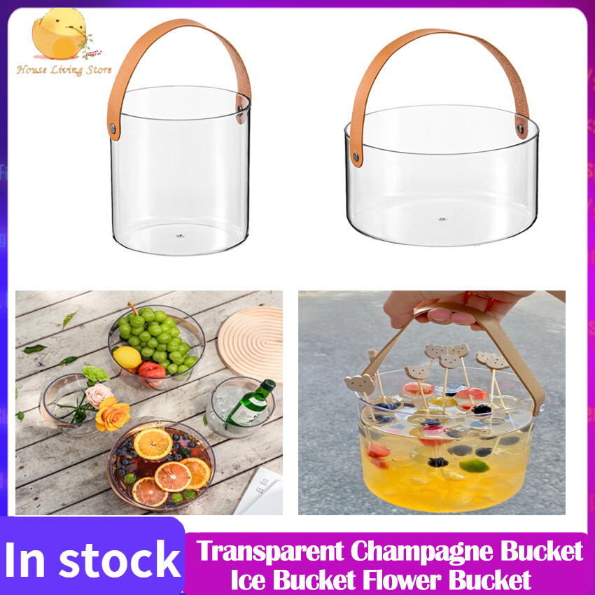 Xô đá giá trị cao xô sâm panh trong suốt tại nhà xô đá xô hoa trong suốt phong cách instagram xô hoa đánh thức bể cá màu xanh dương trái cây