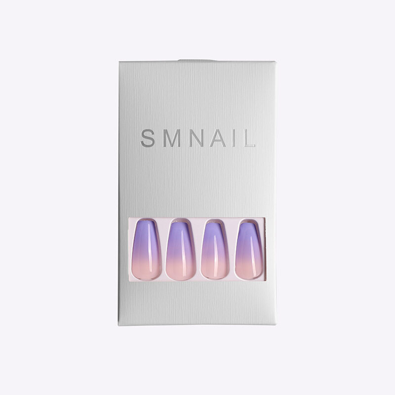 24 Chiếc Quan Tài Giả Dài Ba Lê Màu Tím Chuyển Màu Cầu Vồng Trang Trí Tay Bé Gái Phong Cách Thời Trang Đẹp Đầy Màu Sắc