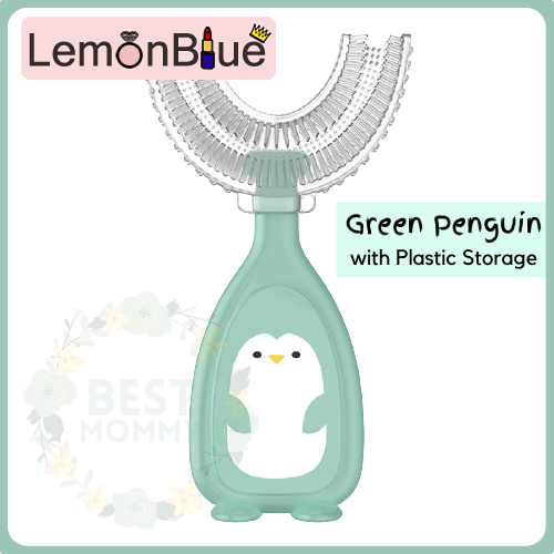 Gambar Bestmommy 360 Degrees kid\ s U shaped Toothbrush with Storage Box Toddler Baby 2 6 12 Years Old Soft Silicone Brushing