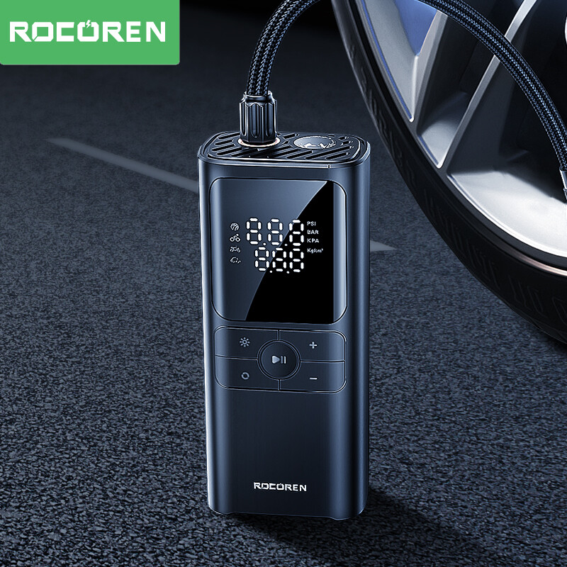 Rocoren Máy nén khí bơm lốp đồ bơm lốp thông minh máy bơm không khí không dây cho xe ô tô xe máy và xe đạp