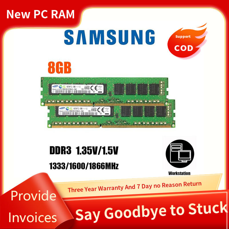 [3 năm bảo hành] Samsung DDR3/3L 8GB ECC unbuffered UDIMM PC3-12800E 1600 bộ nhớ