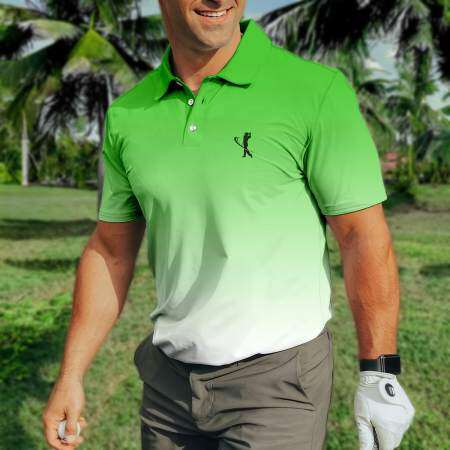 Men's Gradient Polo Shirt - Short Sleeve Golf Apparel