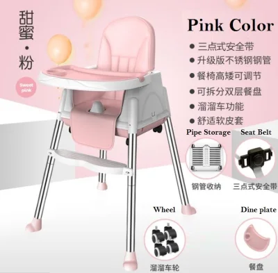 Baby Dining Table High Chair Low Chair Booster Seat Adjustable Height Kid Dining Chair Meja Makan Bayi Meja makan kanak (2)