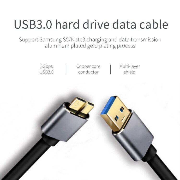 3.0 Cáp Đồng Bộ Dữ Liệu USB Loại A Sang Micro B Dây USB3.0 Tốc Độ Nhanh Cho Ổ Cứng Gắn Ngoài Ổ Đĩa HDD Samsung S5 Note 3 Đầu Nối 11