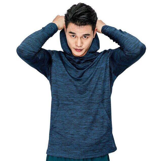 Nam Mới Chạy tập thể dục Áo khoác thể thao trùm đầu chặt chẽ hoodie bóng đá gym đào tạo Chạy Chạy Bộ nhanh khô thể thao thoáng khí quần áo