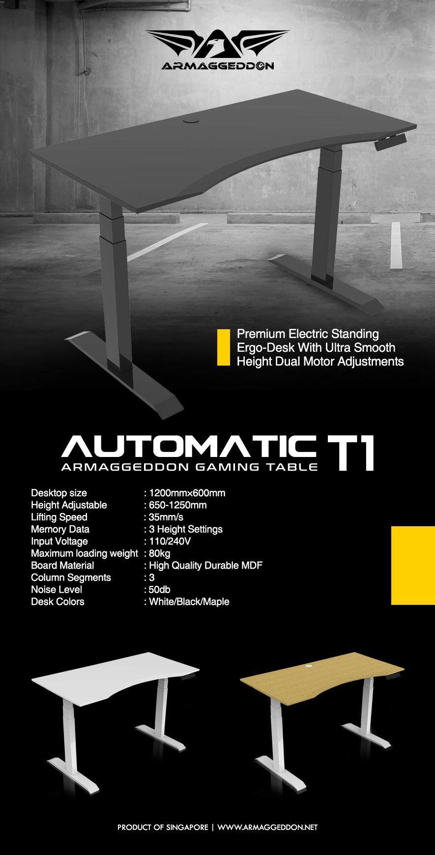 Armaggeddon Automatic Height Dual Motor Adjustments T1 Gaming